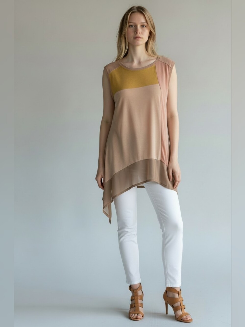 BCBGMAXAZRIA Aven Color-block Trapeze Tank XS NWT